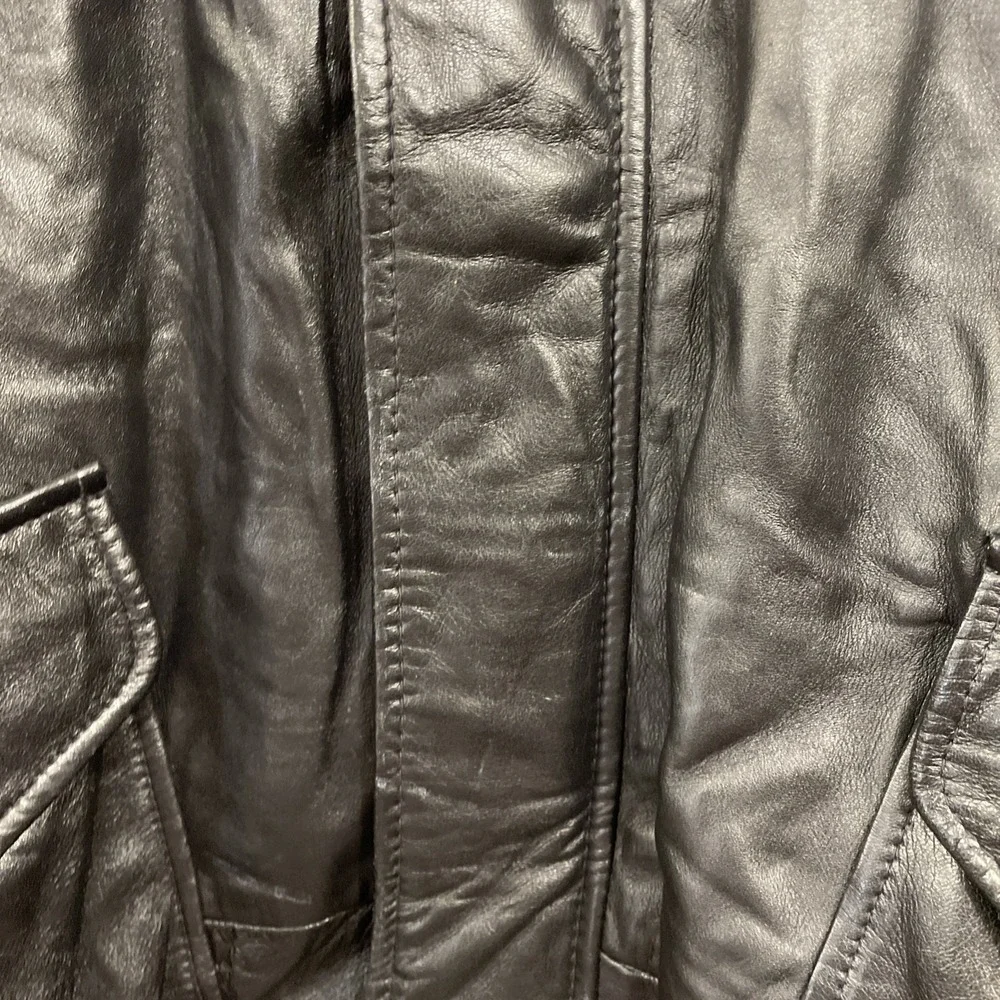 Ruggadier Black Lambskin Leather Bomber Jacket Men's Size 2XL Vintage‎ 90's
